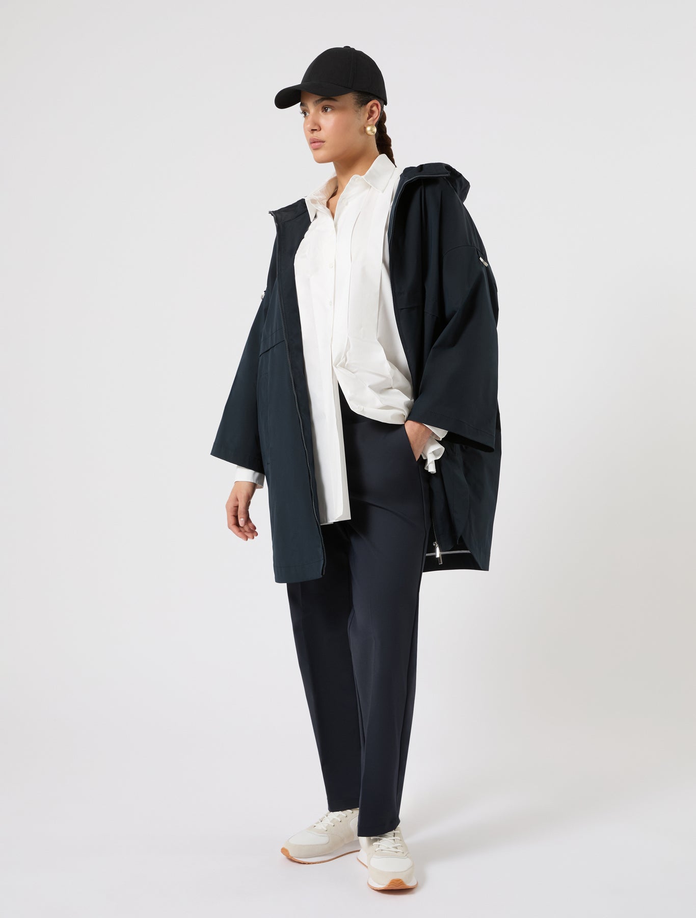 marina rinaldi cotton micro twill shirt for woman