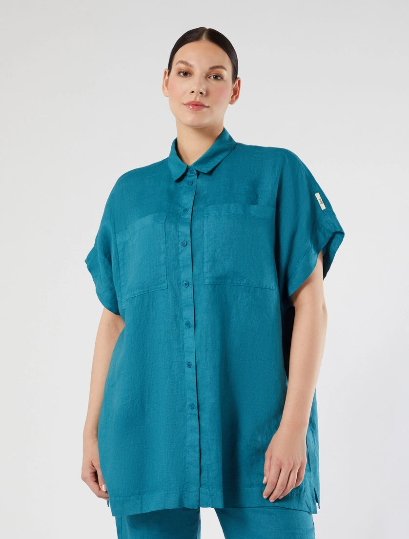marina rinaldi linen canvas tunic for woman
