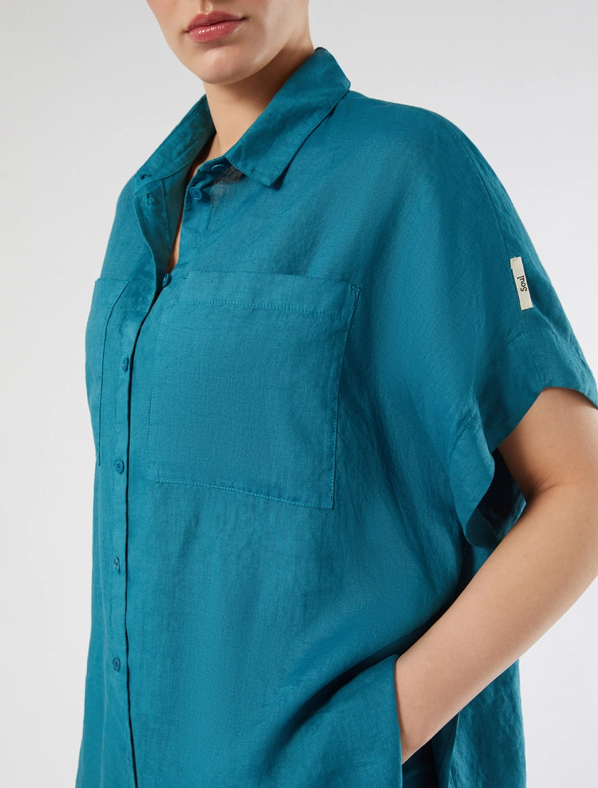 marina rinaldi linen canvas tunic for woman
