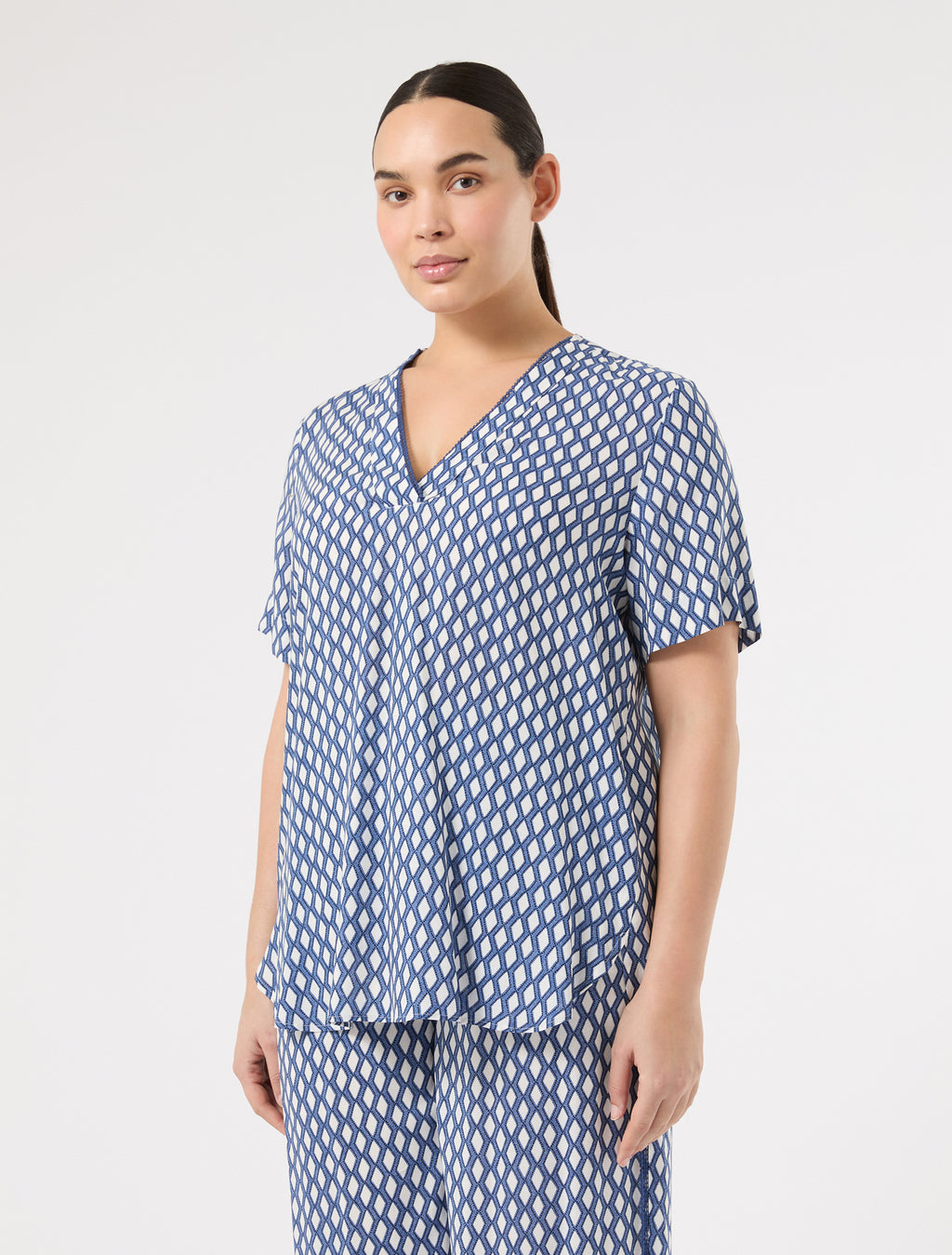 marina rinaldi viscose print blouse for woman