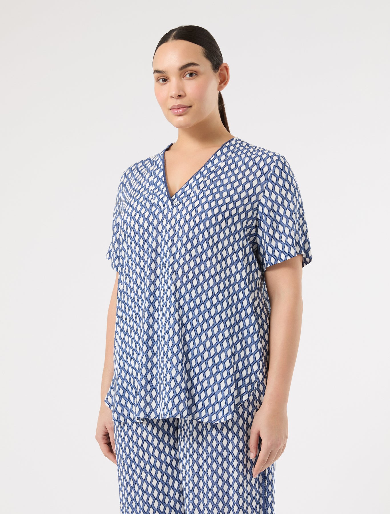 marina rinaldi viscose print blouse for woman