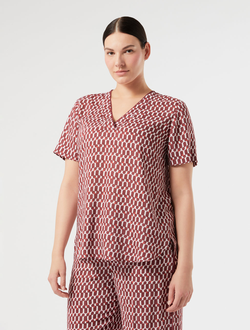 marina rinaldi viscose print blouse for woman