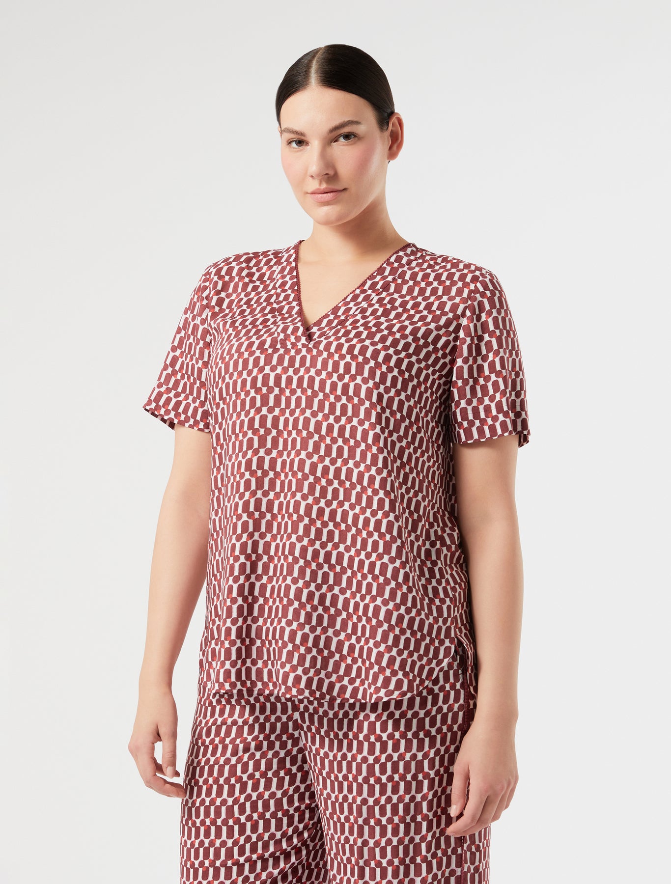 marina rinaldi viscose print blouse for woman