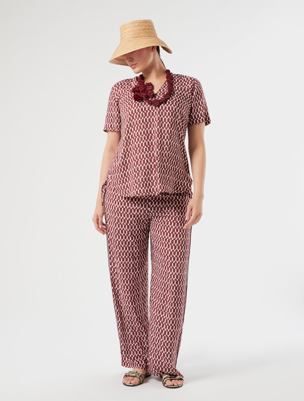 marina rinaldi viscose print blouse for woman