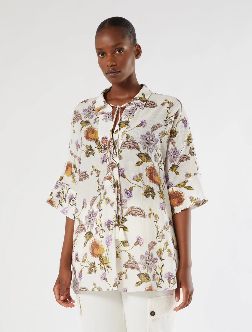 marina rinaldi oversized crepon shirt for woman