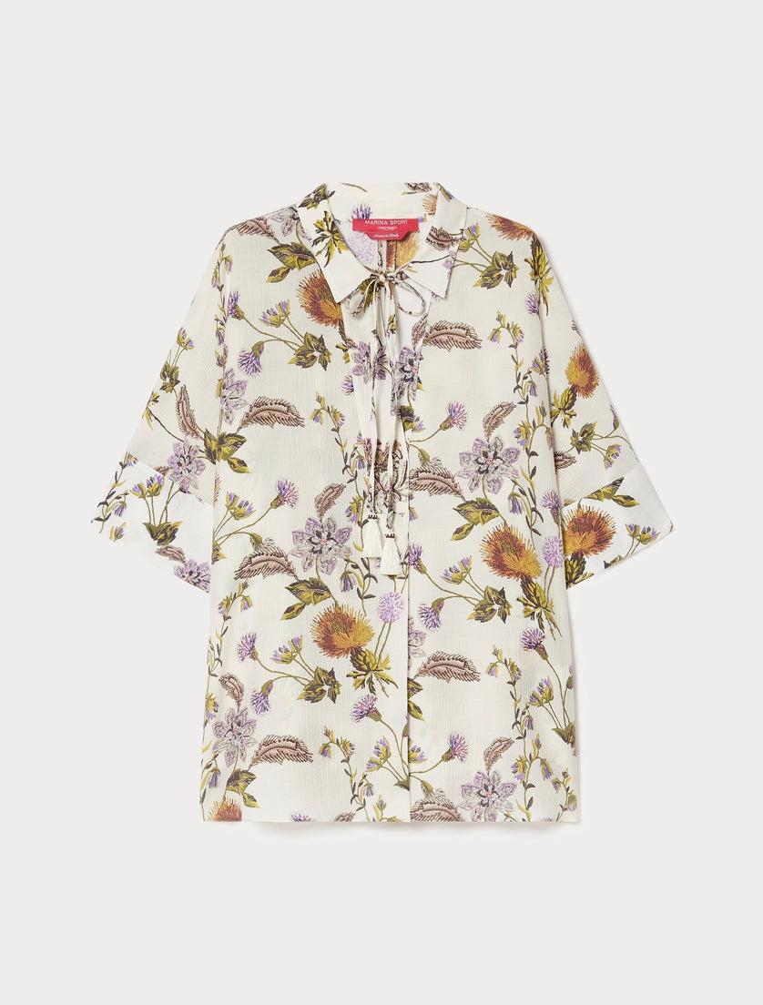 marina rinaldi oversized crepon shirt for woman