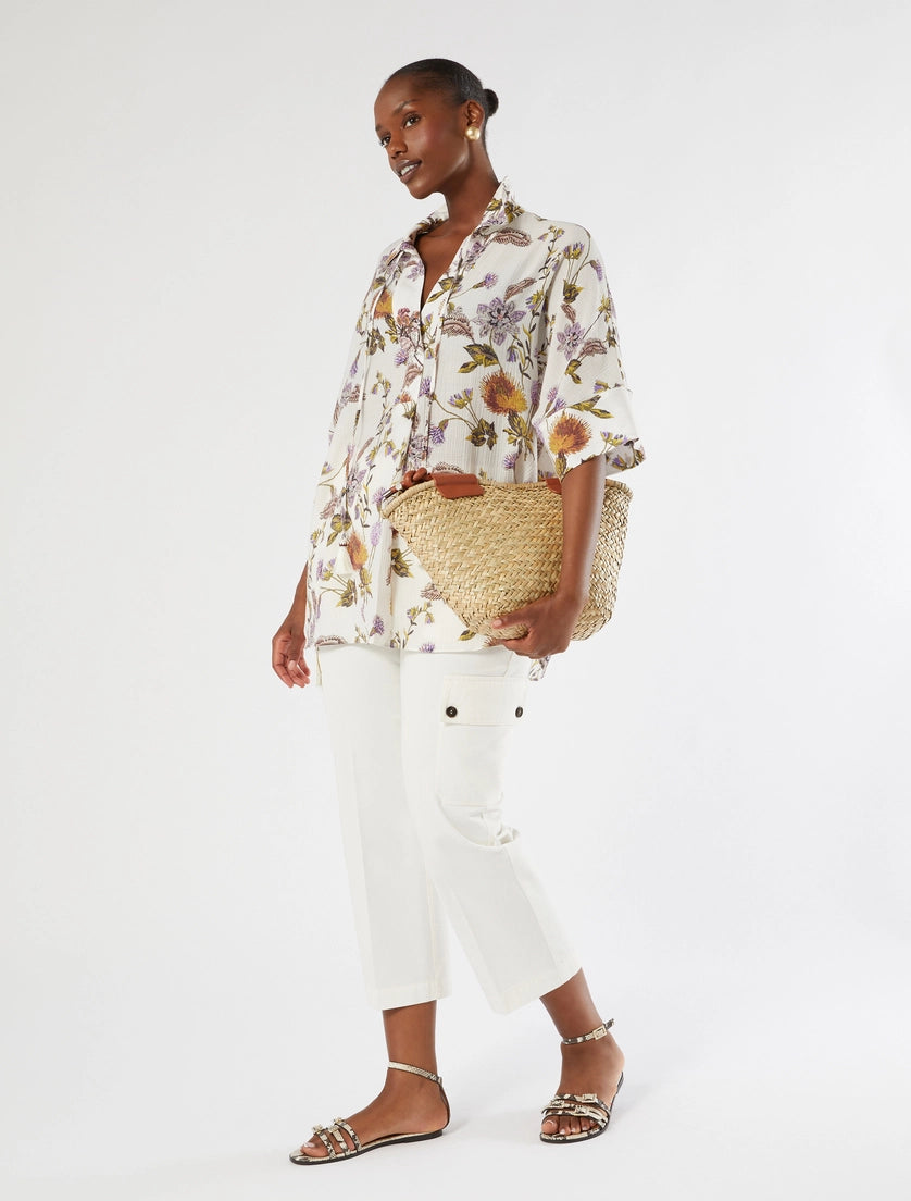 marina rinaldi oversized crepon shirt for woman