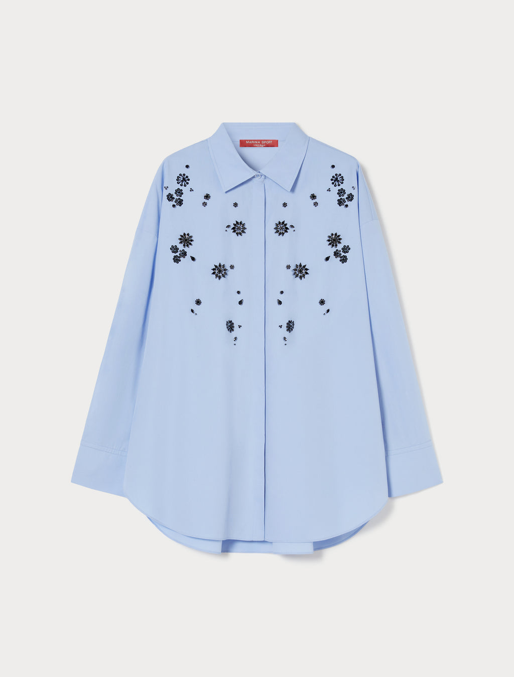 Embroidered poplin shirt