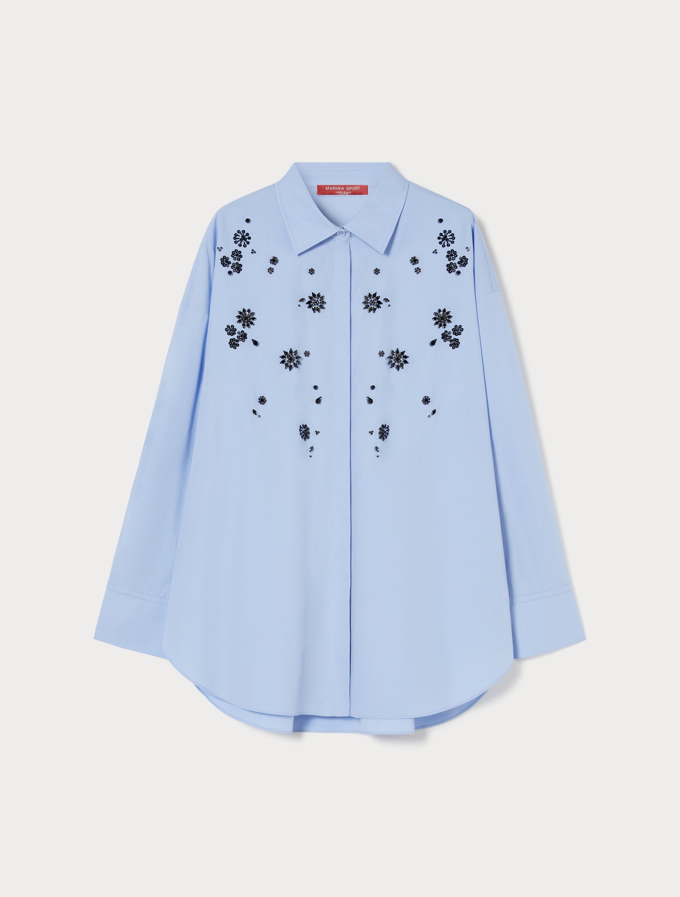 Embroidered poplin shirt