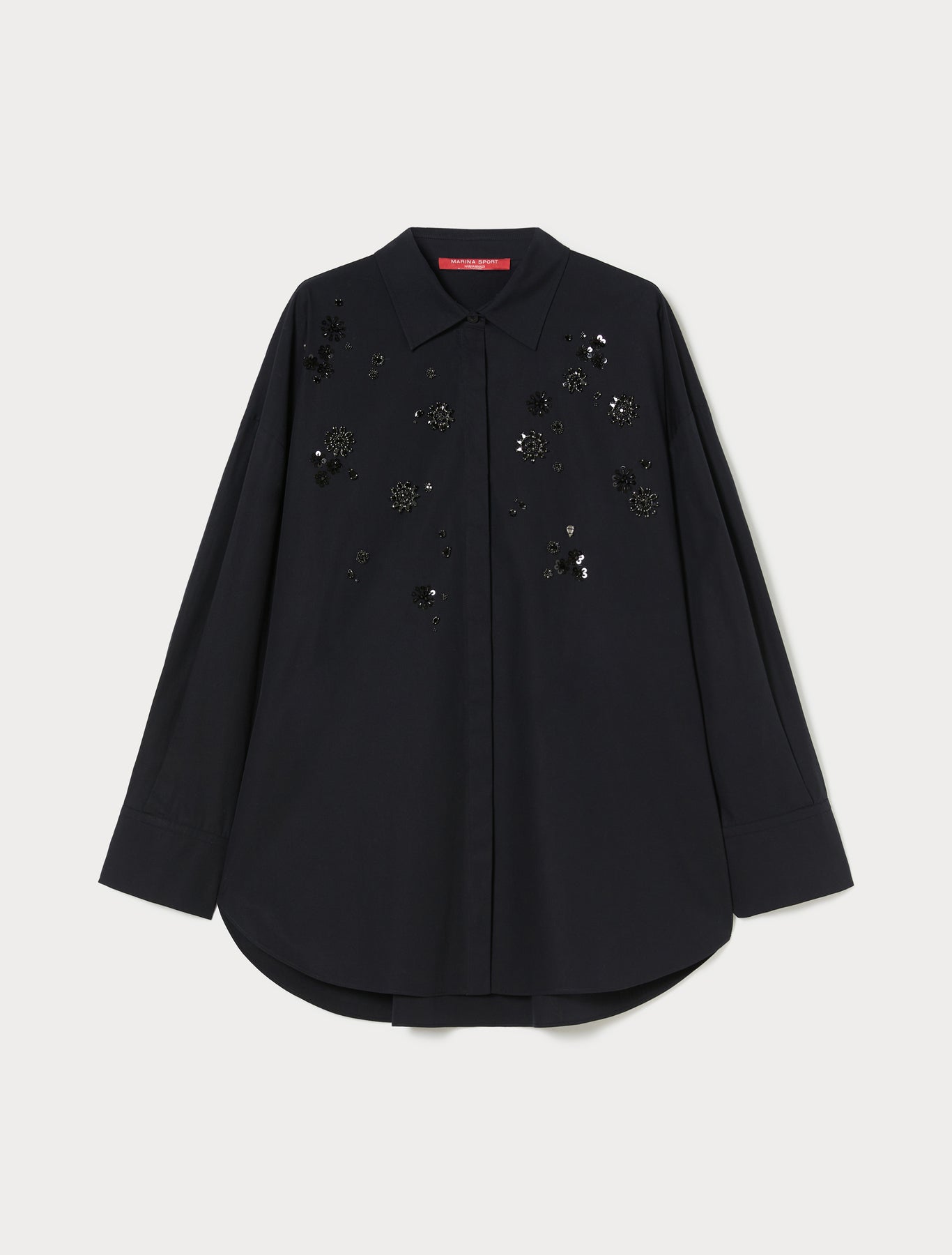 Embroidered poplin shirt