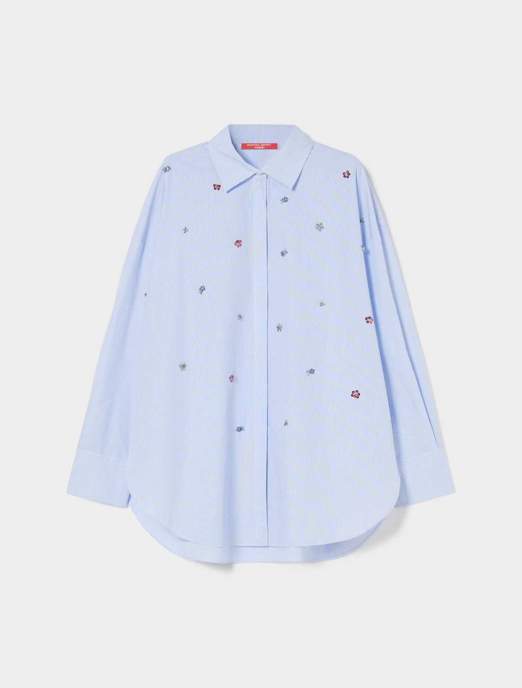 Embroidered poplin shirt
