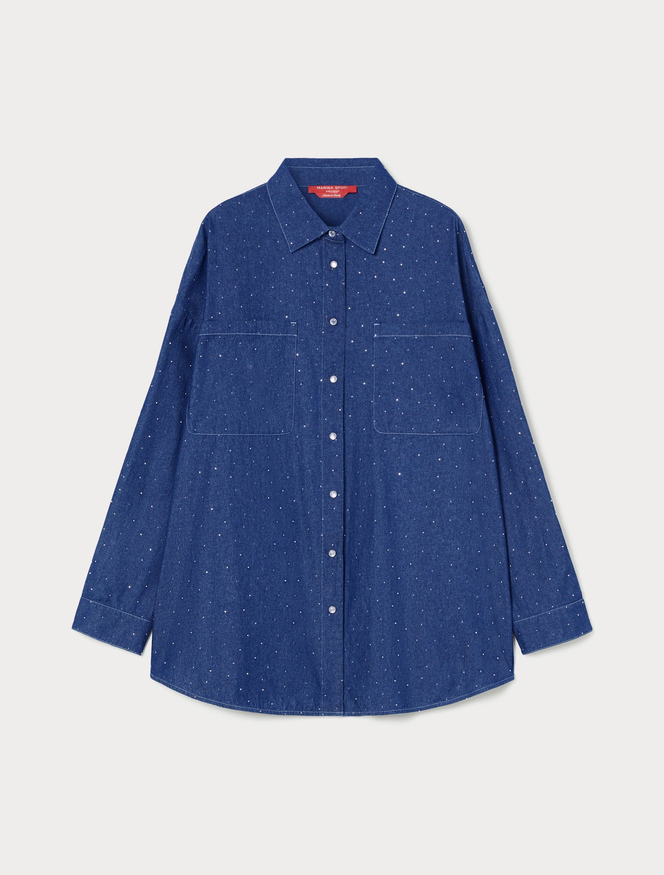 Denim shirt with studs