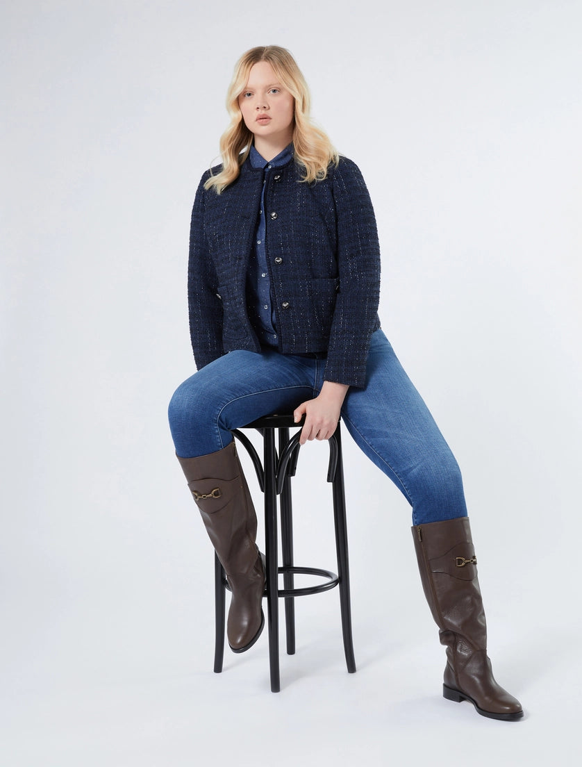 Denim shirt with studs