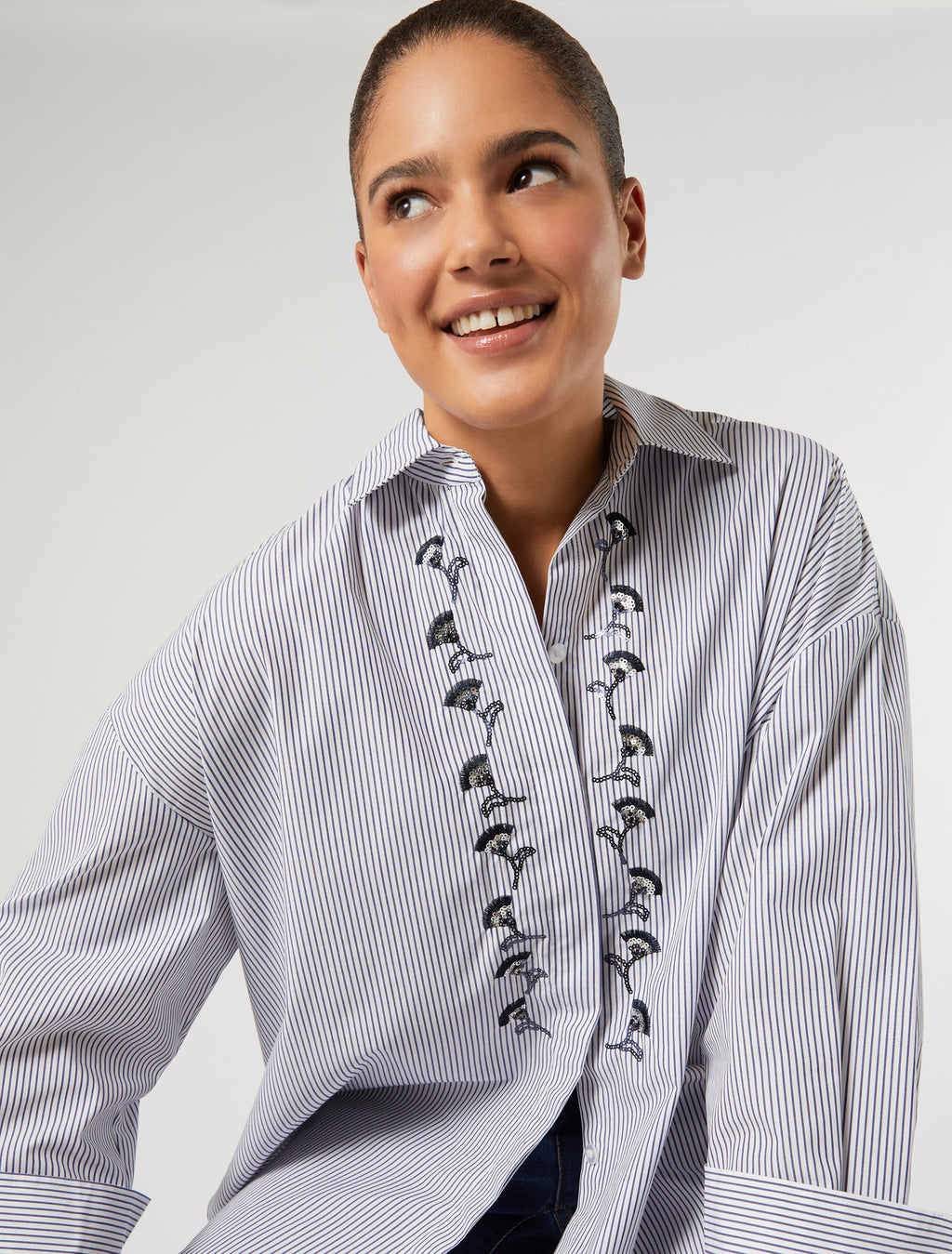 Marina Rinaldi embroidered poplin shirt for woman