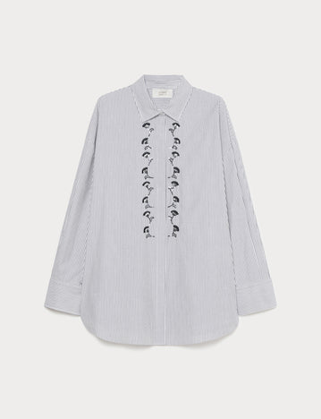 Marina Rinaldi embroidered poplin shirt for woman
