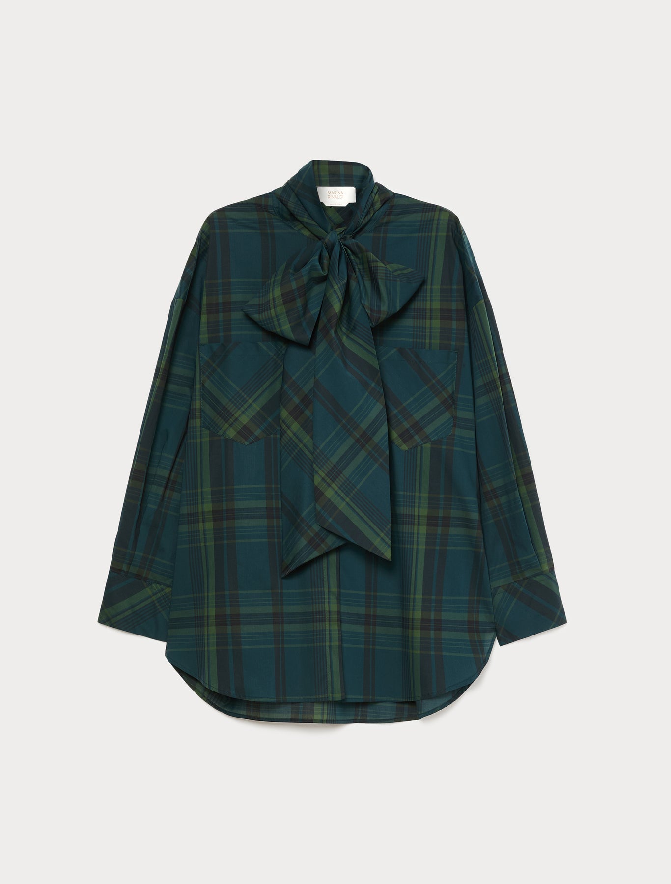 Marina Rinaldi oversized chequered cotton canvas shirt for woman