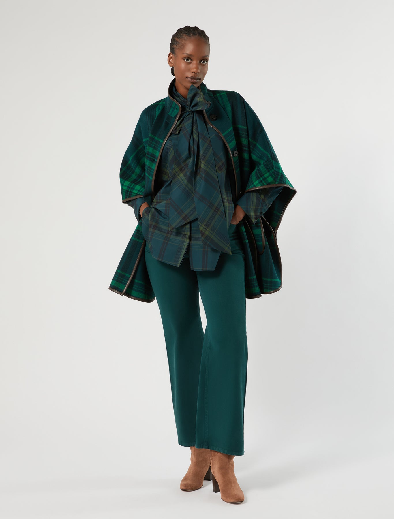 Marina Rinaldi oversized chequered cotton canvas shirt for woman