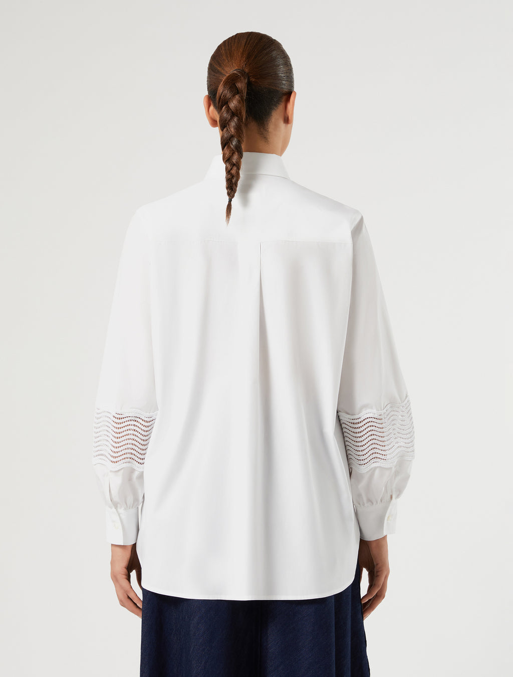 Marina Rinaldi cotton poplin shirt with lace for woman