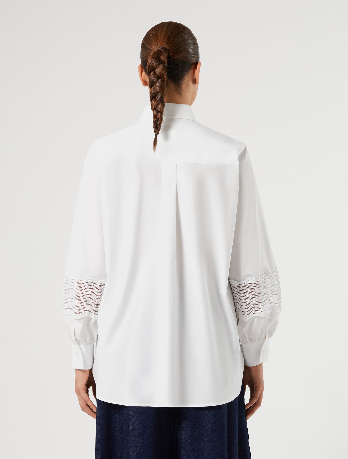 Marina Rinaldi cotton poplin shirt with lace for woman