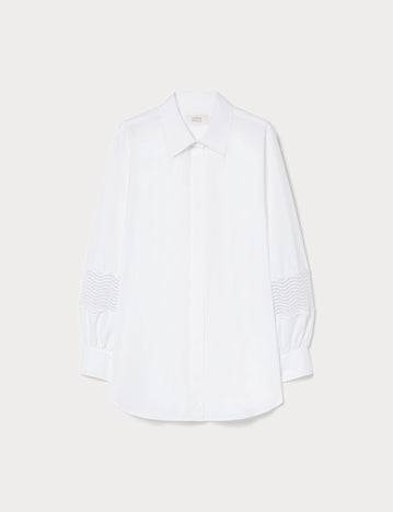 Marina Rinaldi cotton poplin shirt with lace for woman