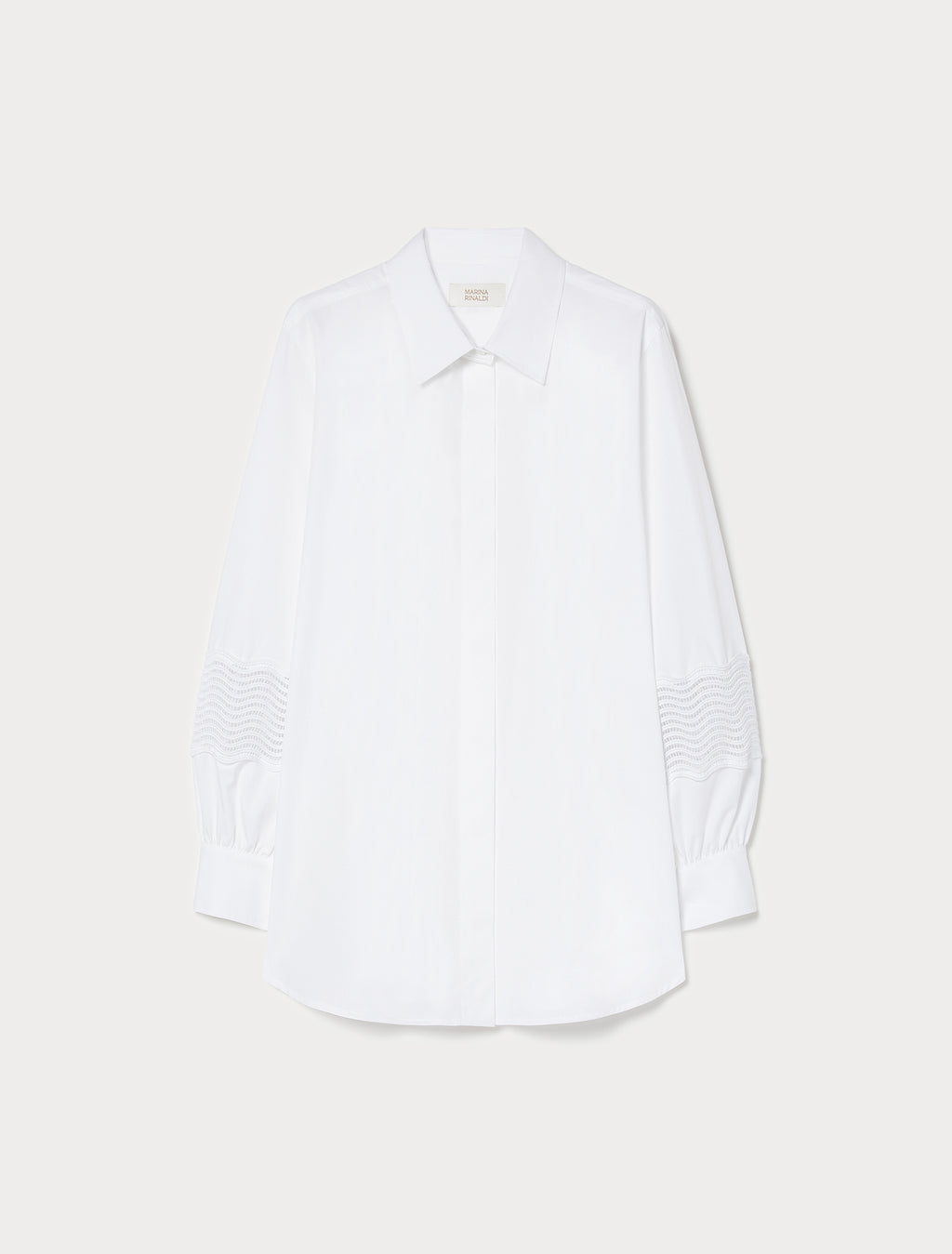 Marina Rinaldi cotton poplin shirt with lace for woman