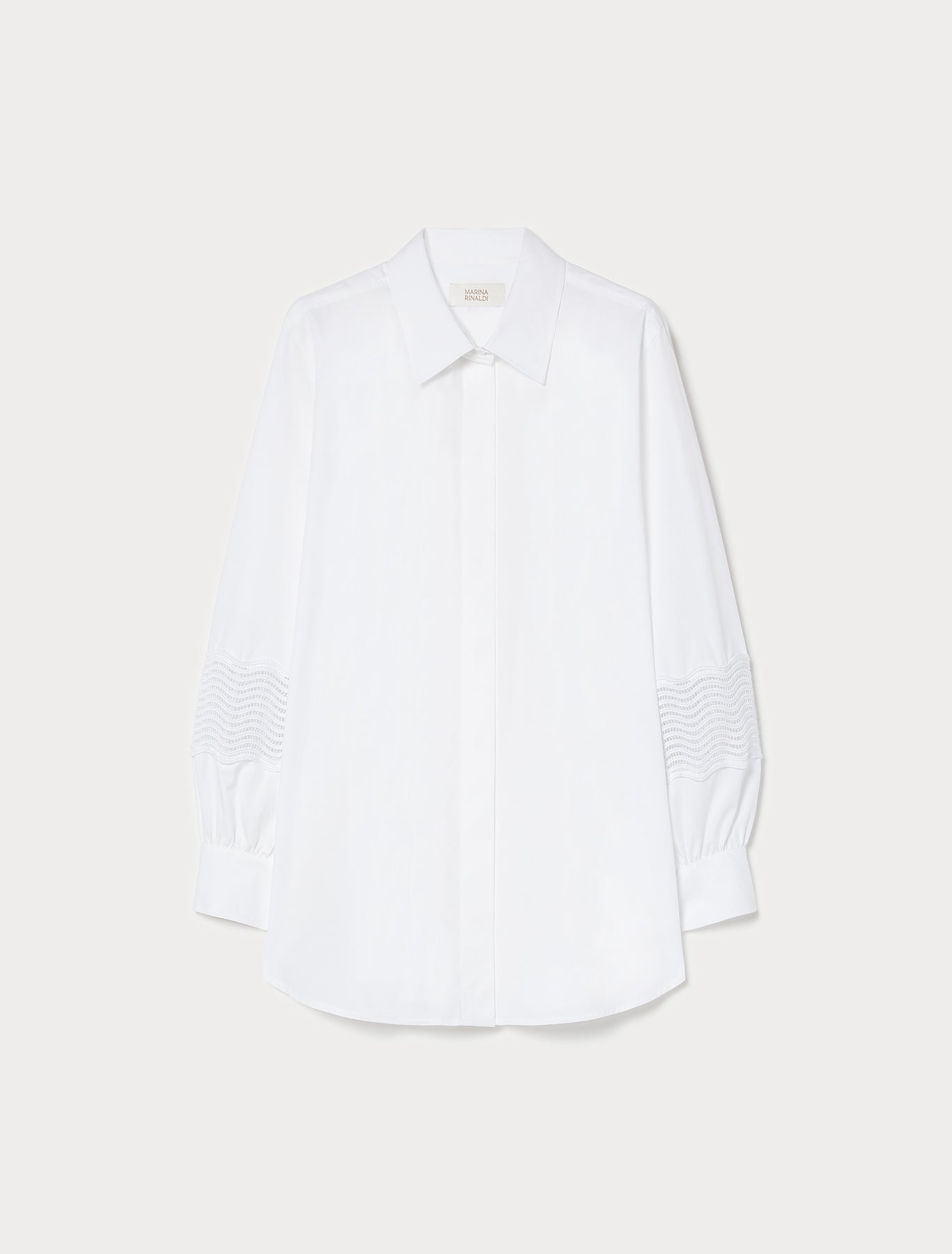 Marina Rinaldi cotton poplin shirt with lace for woman