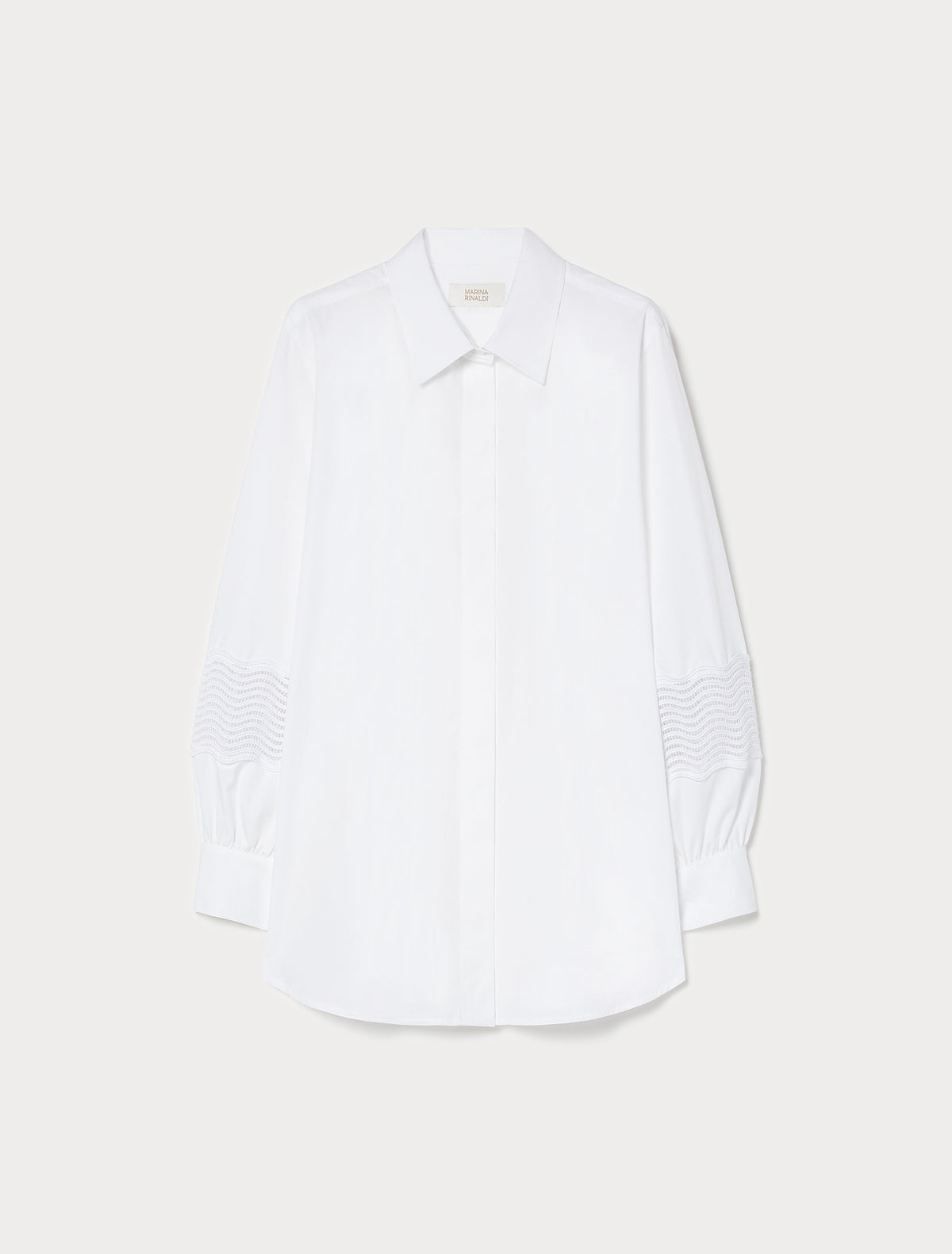 Marina Rinaldi cotton poplin shirt with lace for woman