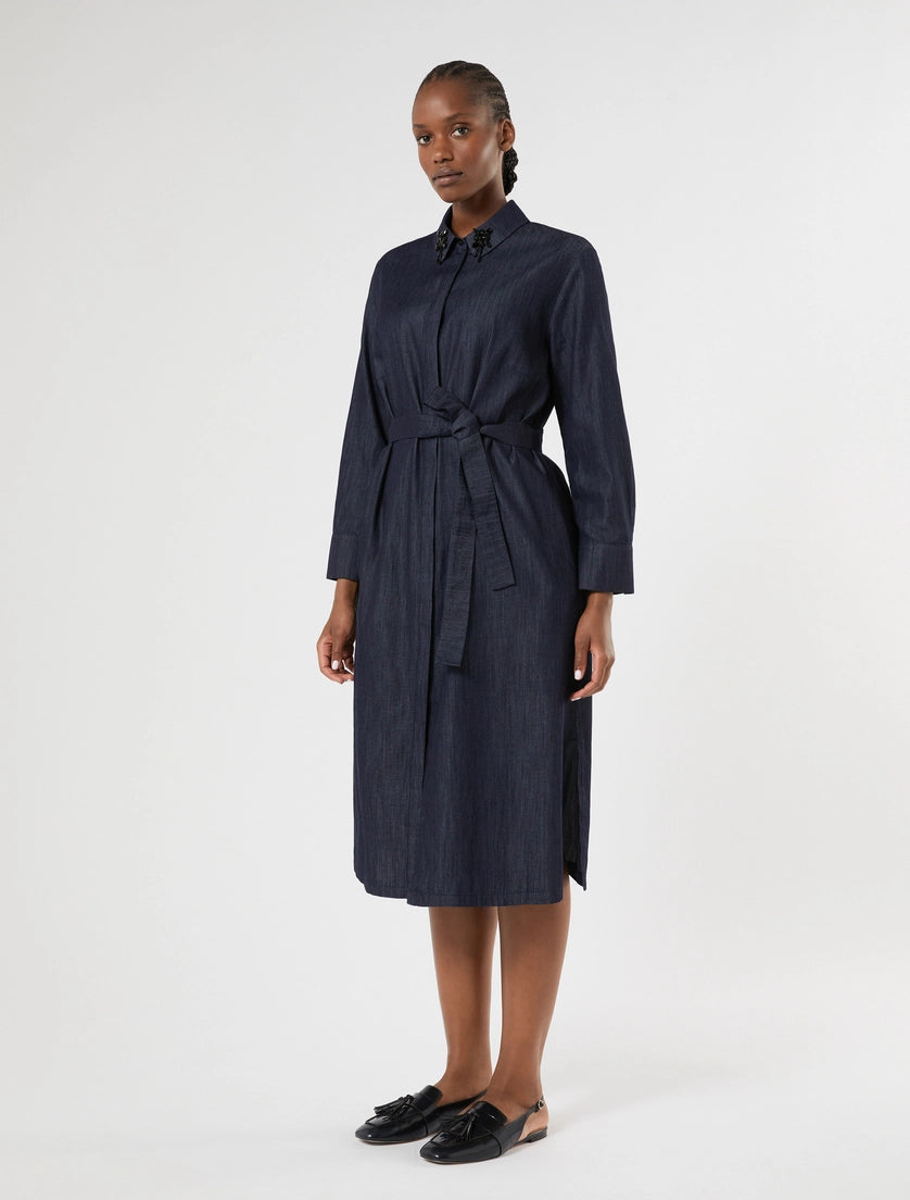 marina rinaldi lightweight denim shirt dress for woman
