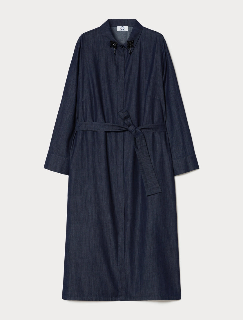marina rinaldi lightweight denim shirt dress for woman