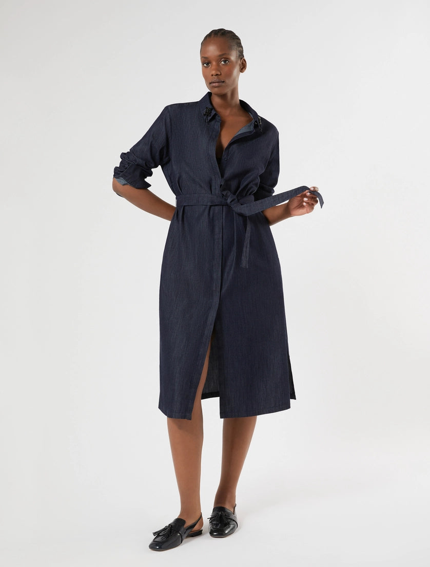 marina rinaldi lightweight denim shirt dress for woman