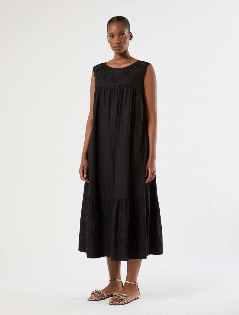 marina rinaldi long embroidered poplin dress for woman