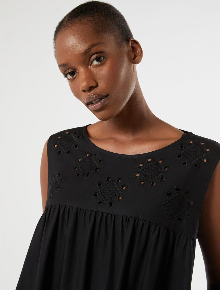 marina rinaldi long embroidered poplin dress for woman