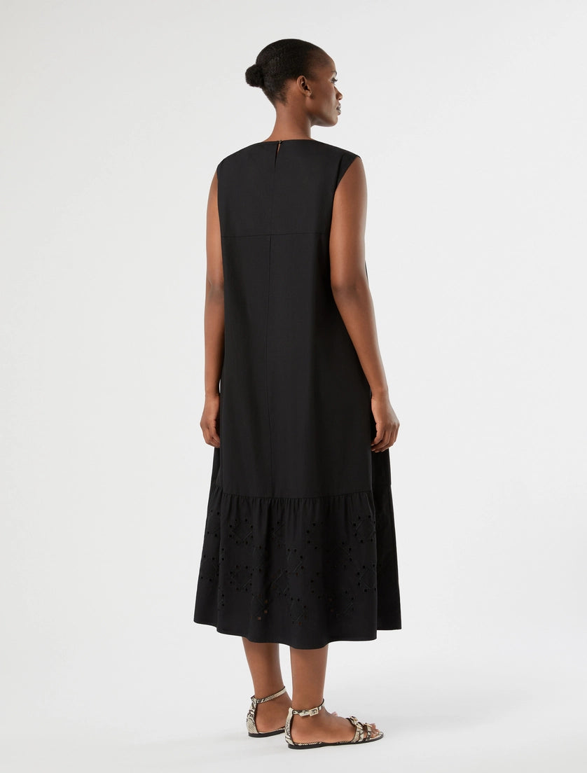 marina rinaldi long embroidered poplin dress for woman
