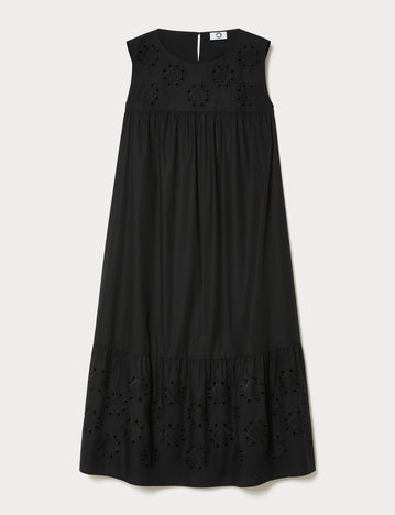 marina rinaldi long embroidered poplin dress for woman