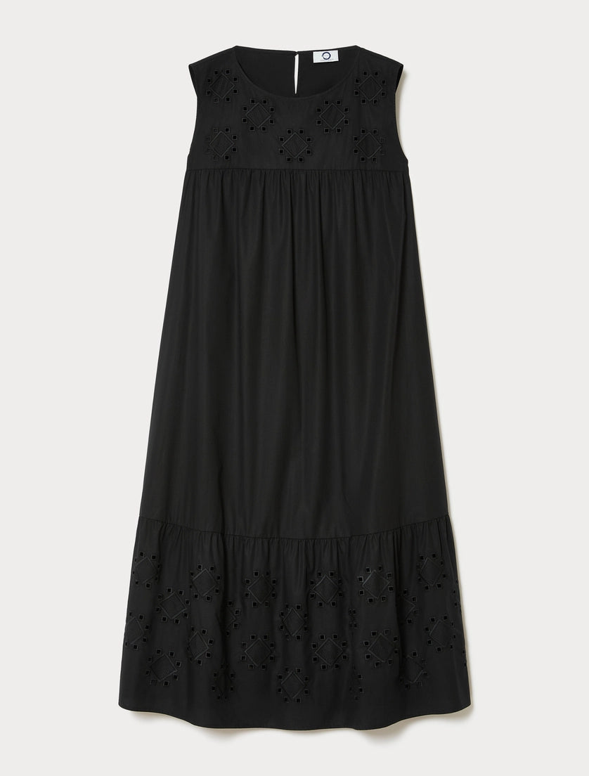 marina rinaldi long embroidered poplin dress for woman