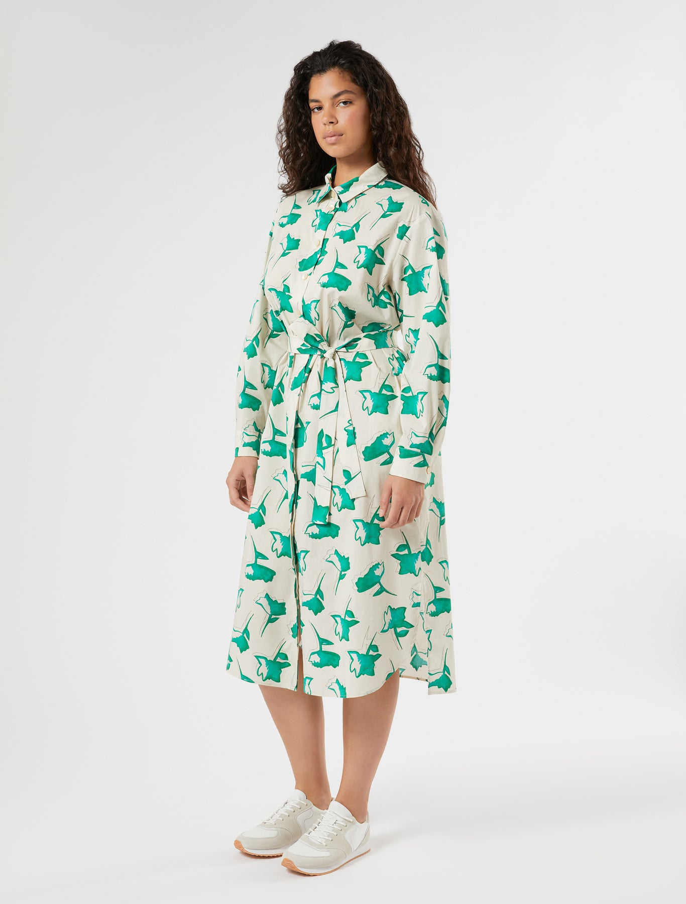 Cotton poplin shirt dress