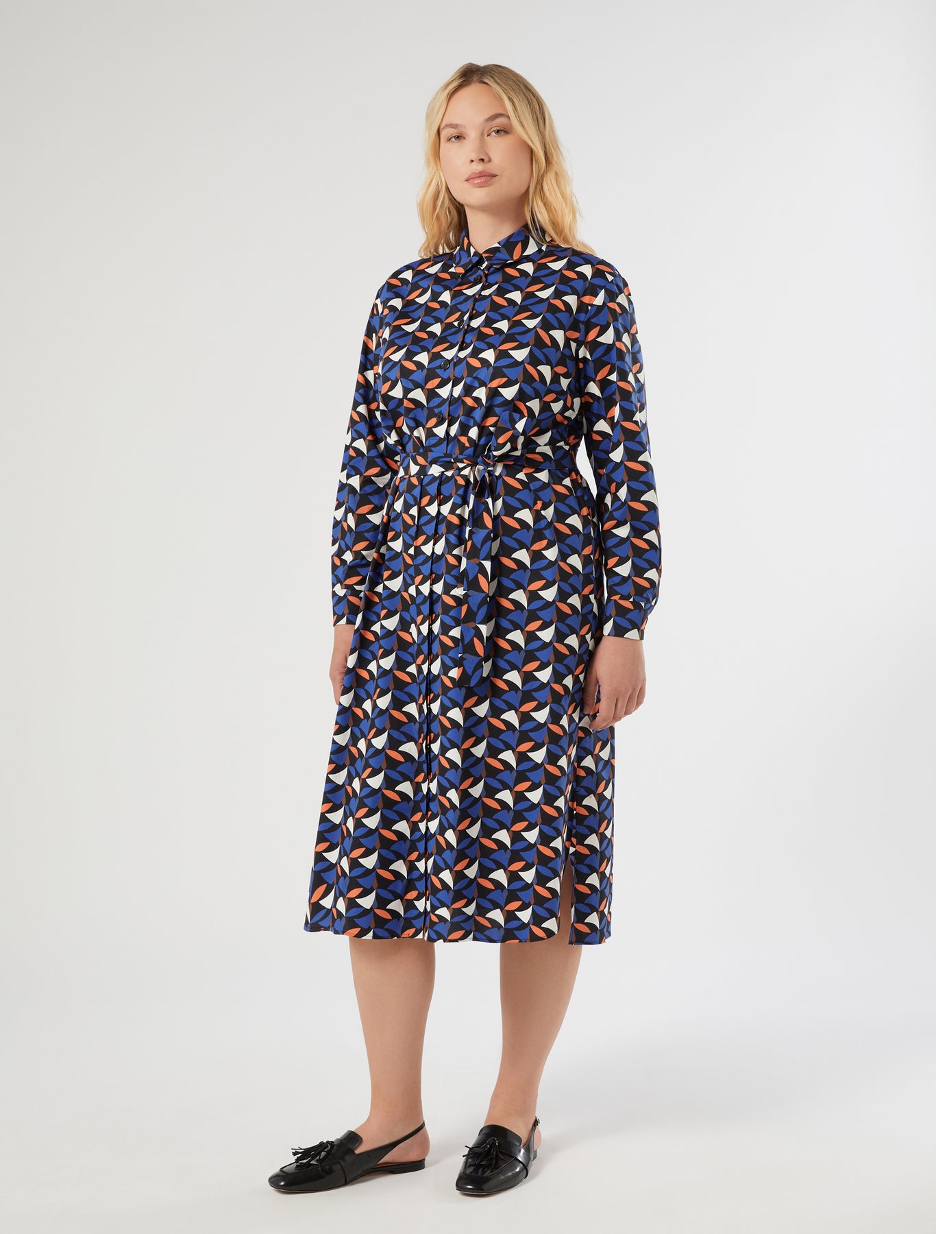 Cotton poplin shirt dress