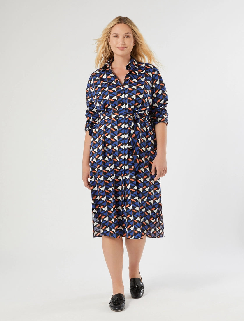 Cotton poplin shirt dress