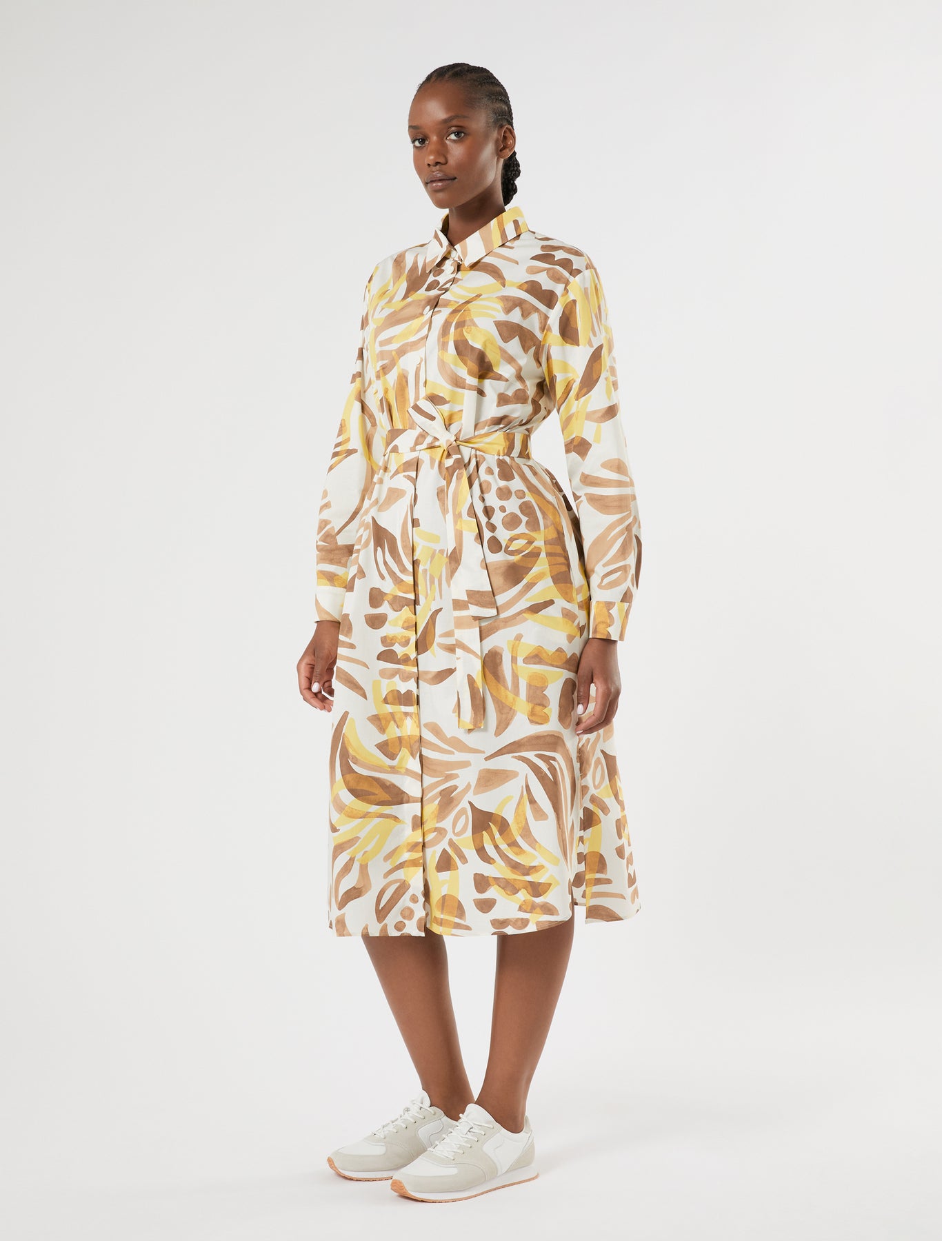 Cotton poplin shirt dress