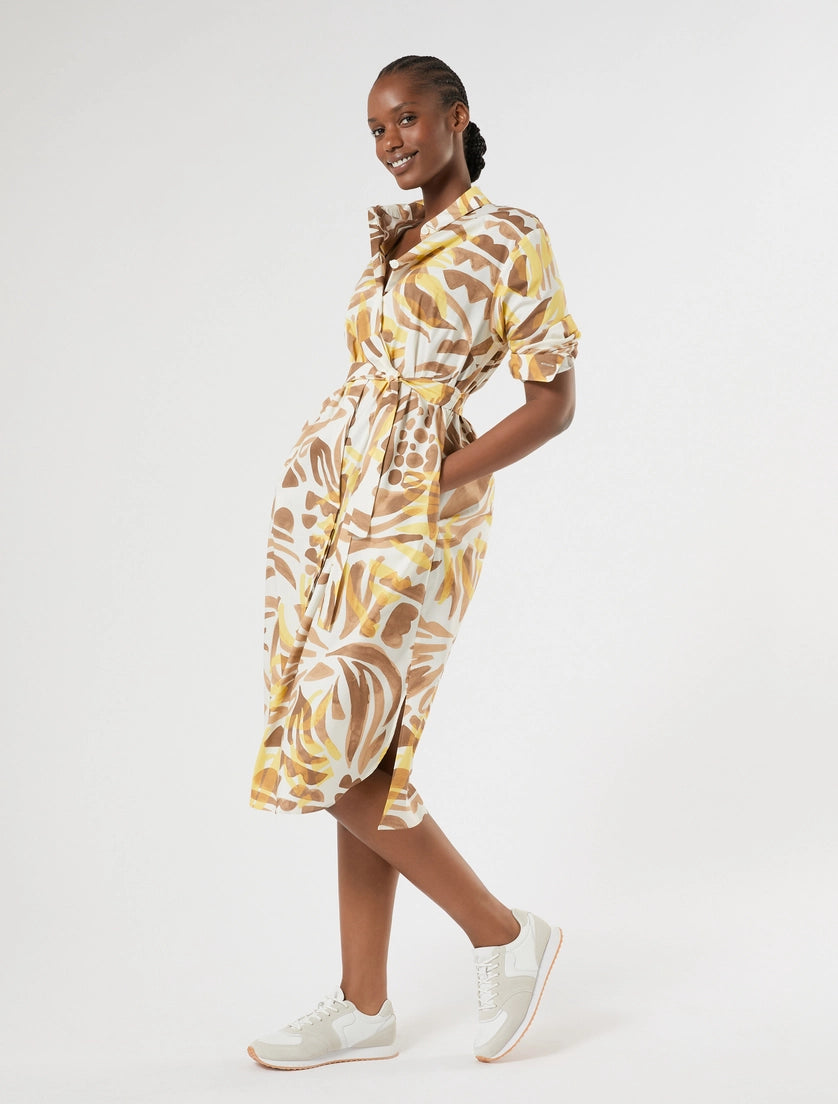 Cotton poplin shirt dress