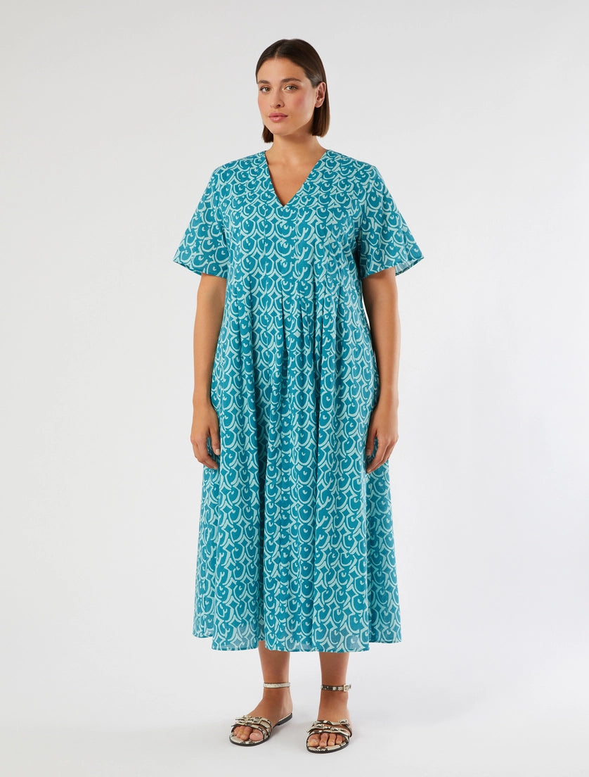 marina rinaldi long poplin dress for woman