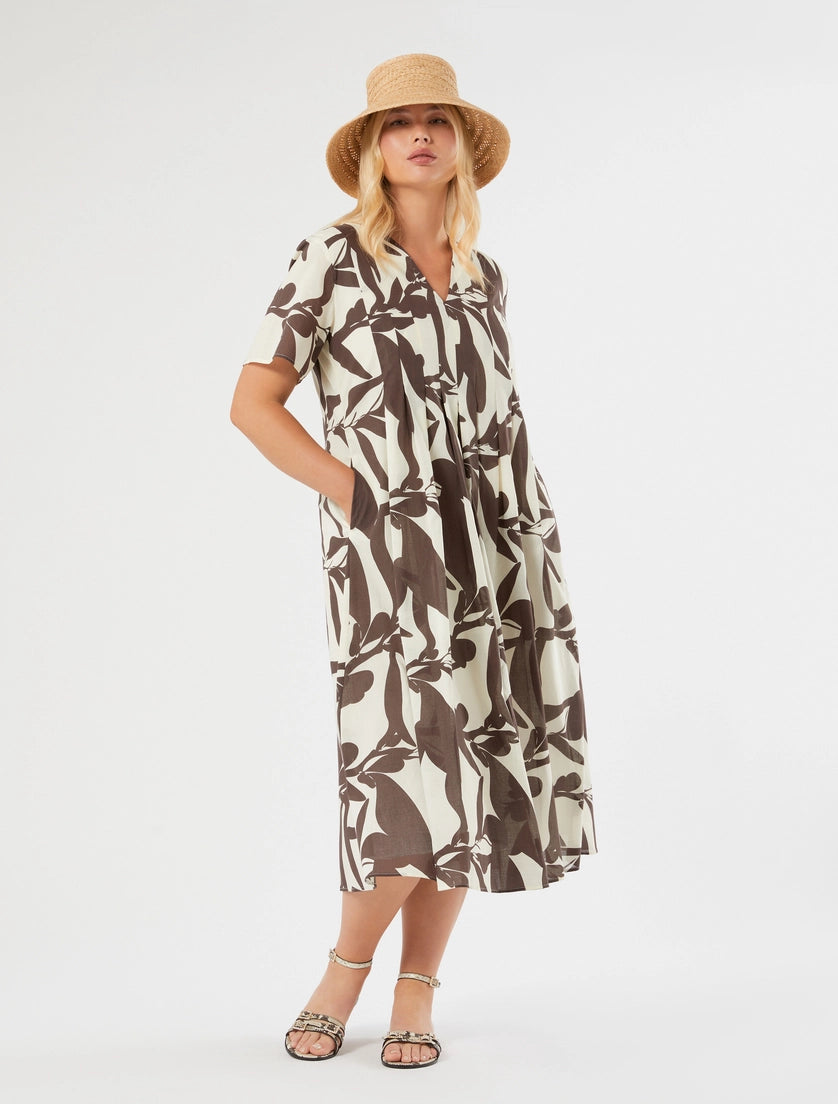 marina rinaldi long poplin dress for woman
