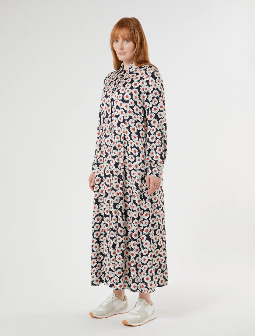 marina rinaldi printed twill shirt dress for woman