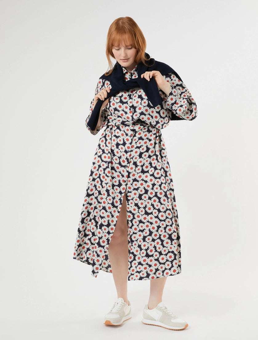 marina rinaldi printed twill shirt dress for woman