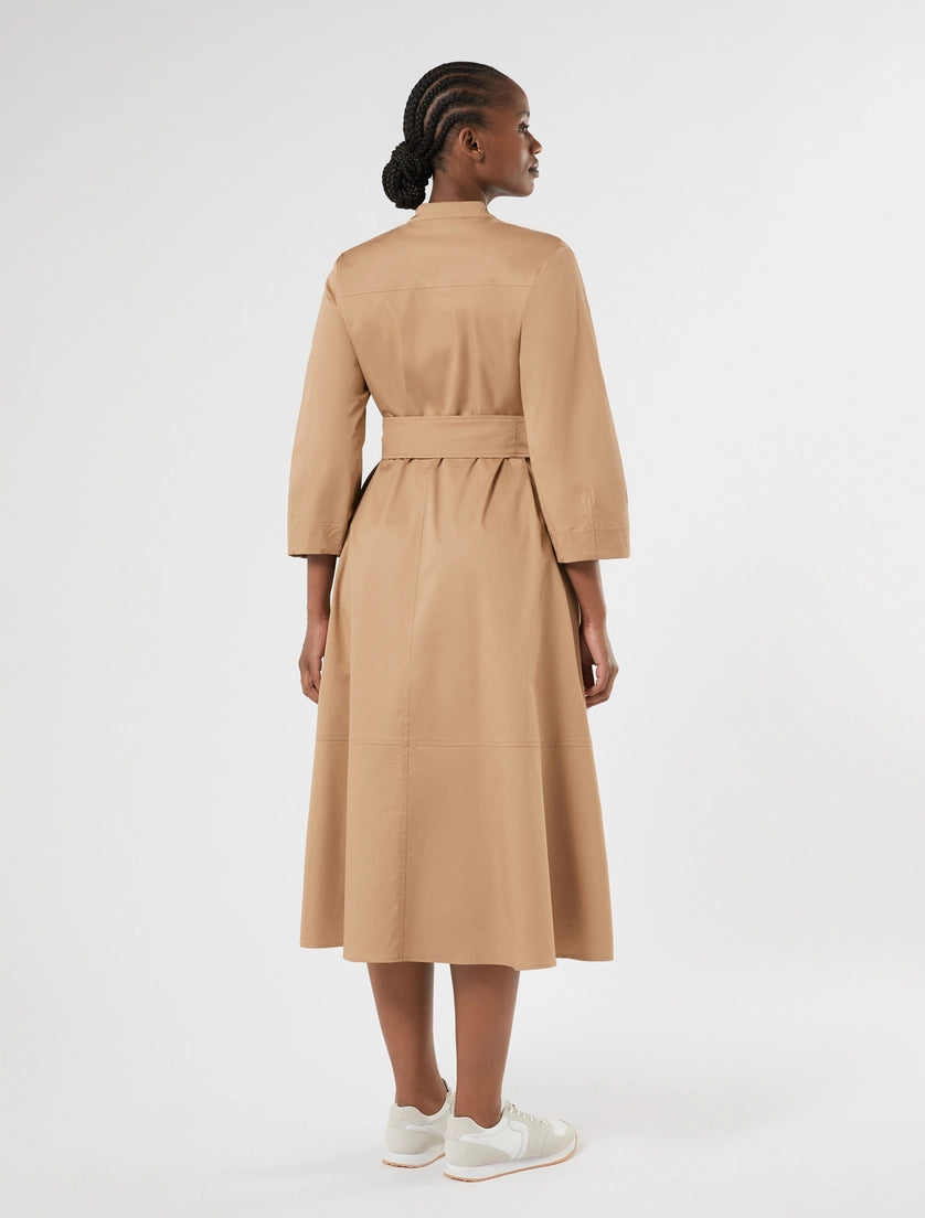 Long cotton gabardine dress