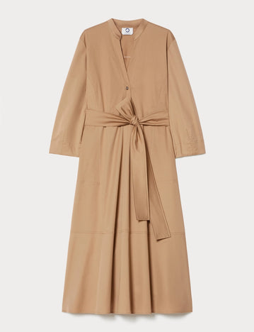Long cotton gabardine dress