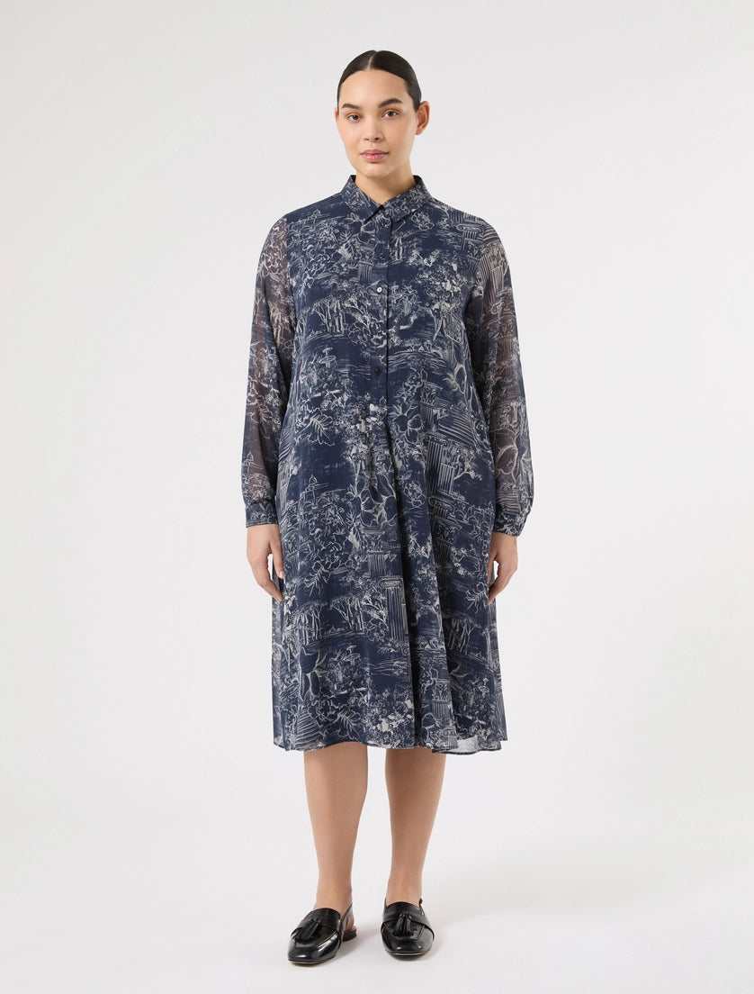 marina rinaldi printed georgette dress for woman