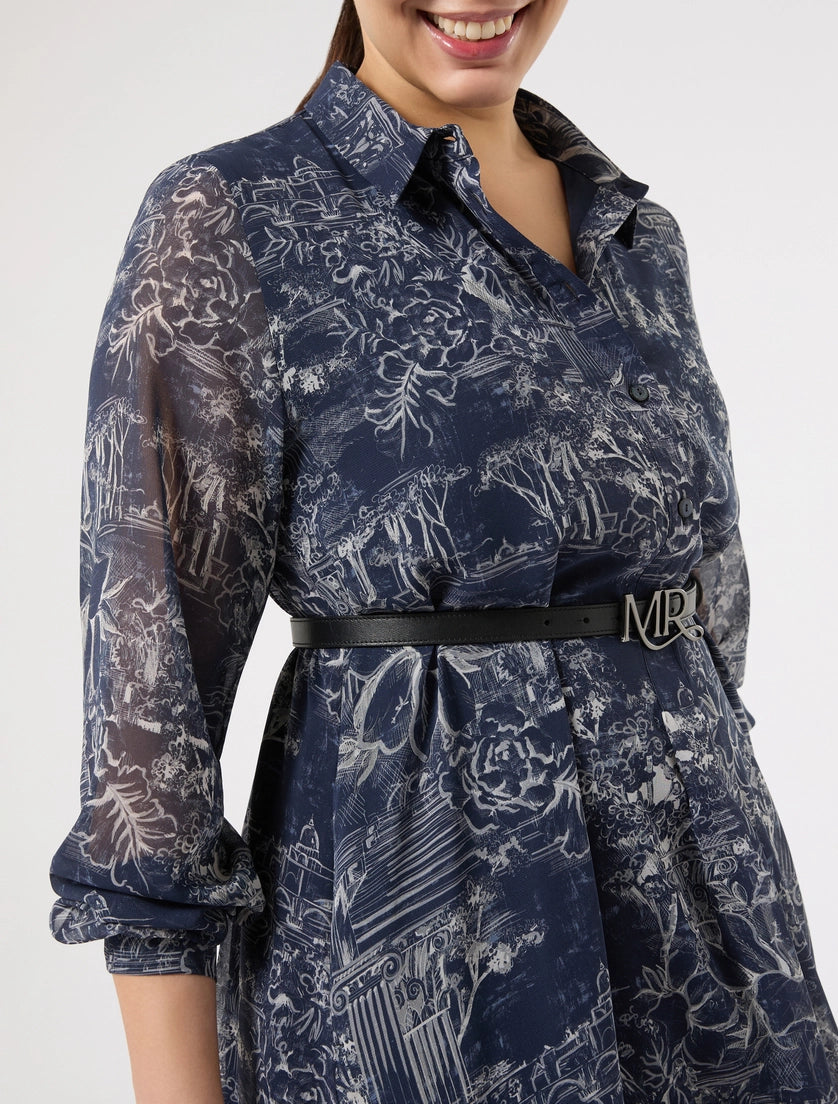 marina rinaldi printed georgette dress for woman