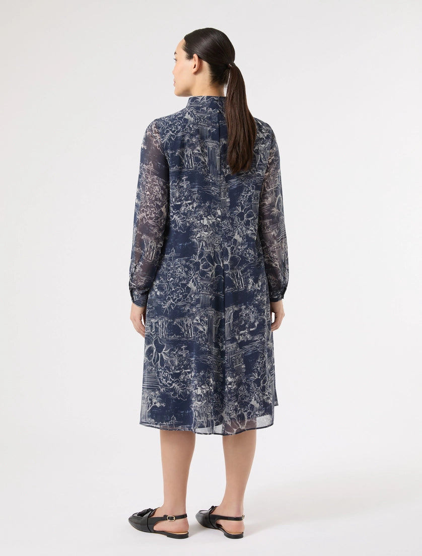 marina rinaldi printed georgette dress for woman
