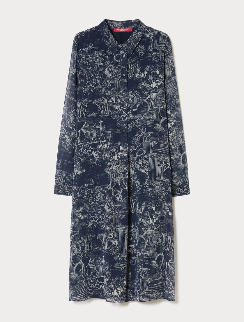marina rinaldi printed georgette dress for woman